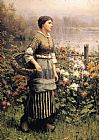 Daniel Ridgway Knight Maid Among the Flowers painting